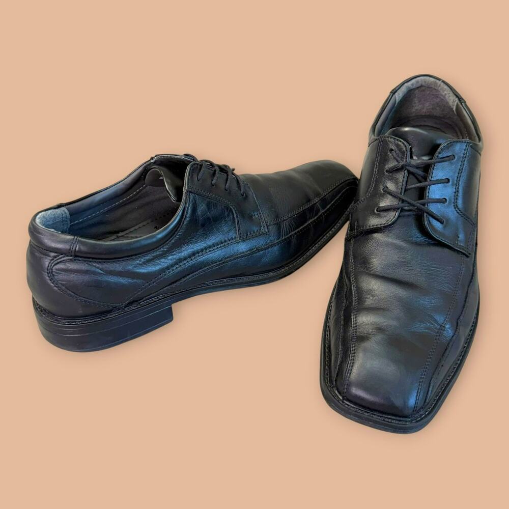 Dockers Black Leather Mens Size 12M Oxford Casual Dress Shoes Classic Laced Up